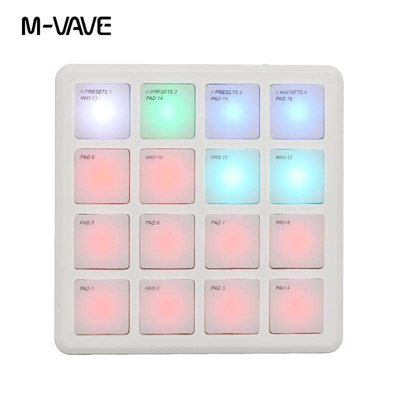 

M-VAVE SMC-PAD Wireless MIDI Controllers Suitable Percussion Keyboard USB-C Interface Portable Design Small MIDI Pad