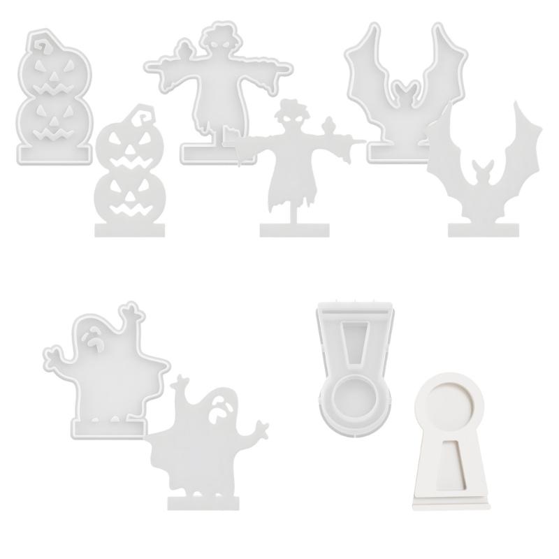 Halloween Kerzenhalter Silikonformen Epoxidharz Formen Fledermaus Kürbisse Kerzenständer Formen Gipsformen Gießformen