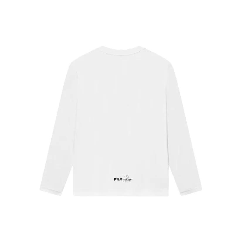 FILA T Shirts Men's White Crew Neck Moderate Straight Fit (Unisex) T-Shirts F11M319218F WT
