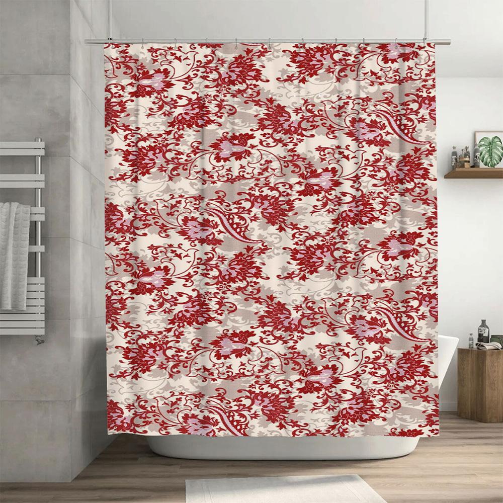 VINTAGE STYLE BATHROOM SHOWER CURTAIN WITH FLOWER PRINT Upgrade Your Bathroom Décor Today