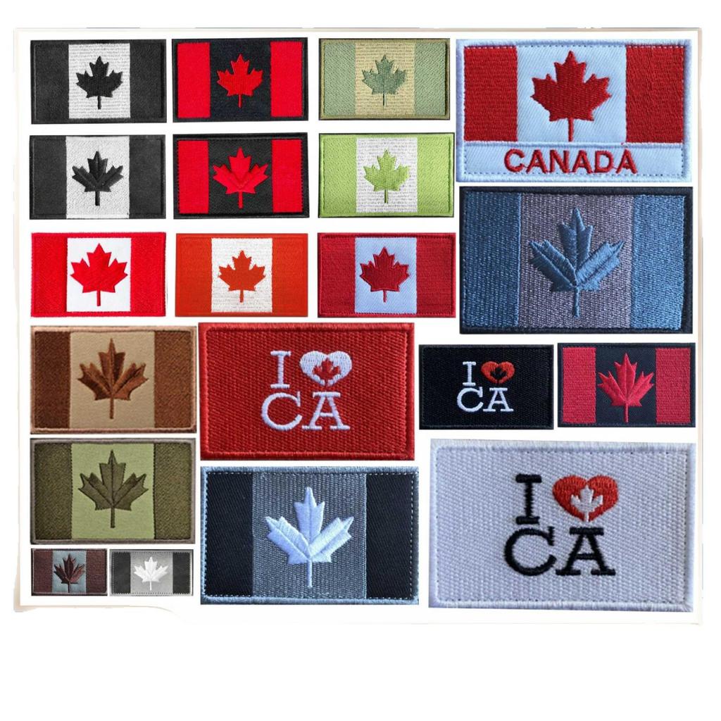 In-Stock Canadian Flag Embroidered Patch: Hook & Loop Morale Patch, Fabric Armband Badge, Iron-On