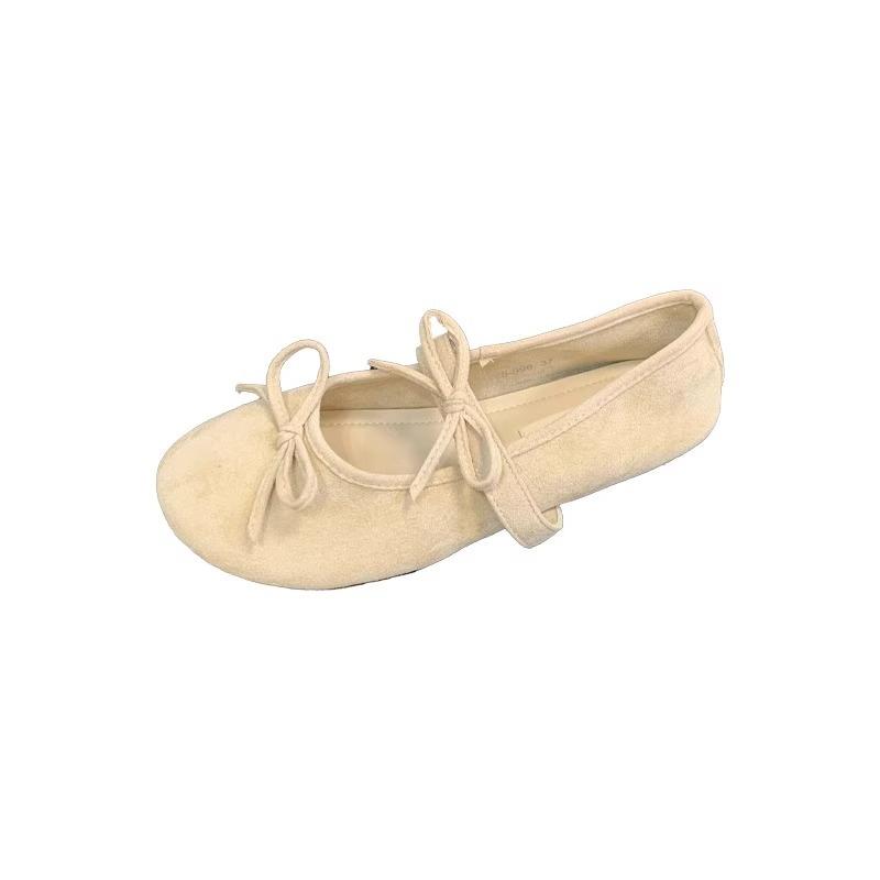 Late evening breeze flat-soled ballet shoes women's French bow Mary Jane shoes 2025 new spring and summer skirt single shoes