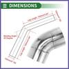 45 Degree Mandrel Exhaust Pipe DIY  4" OD 3.94" Leg  Stainless Steel