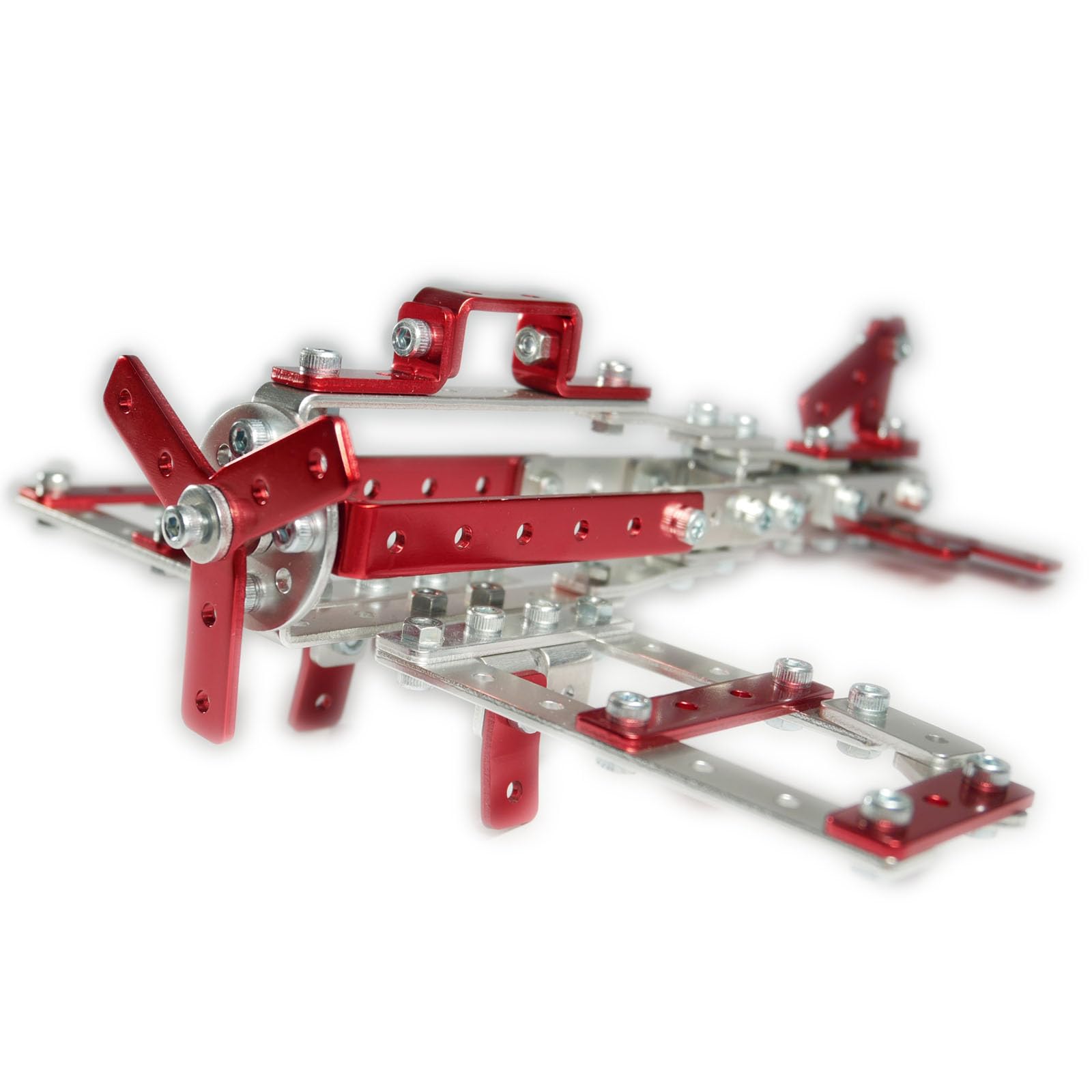 

The Propeller Plane 3D Educational Gift for Adults and Made in O-Blocks Blocks, Puzzle, Airplane, Toy, Children, Birthday, Japan, Metal, Z-001 (Red)