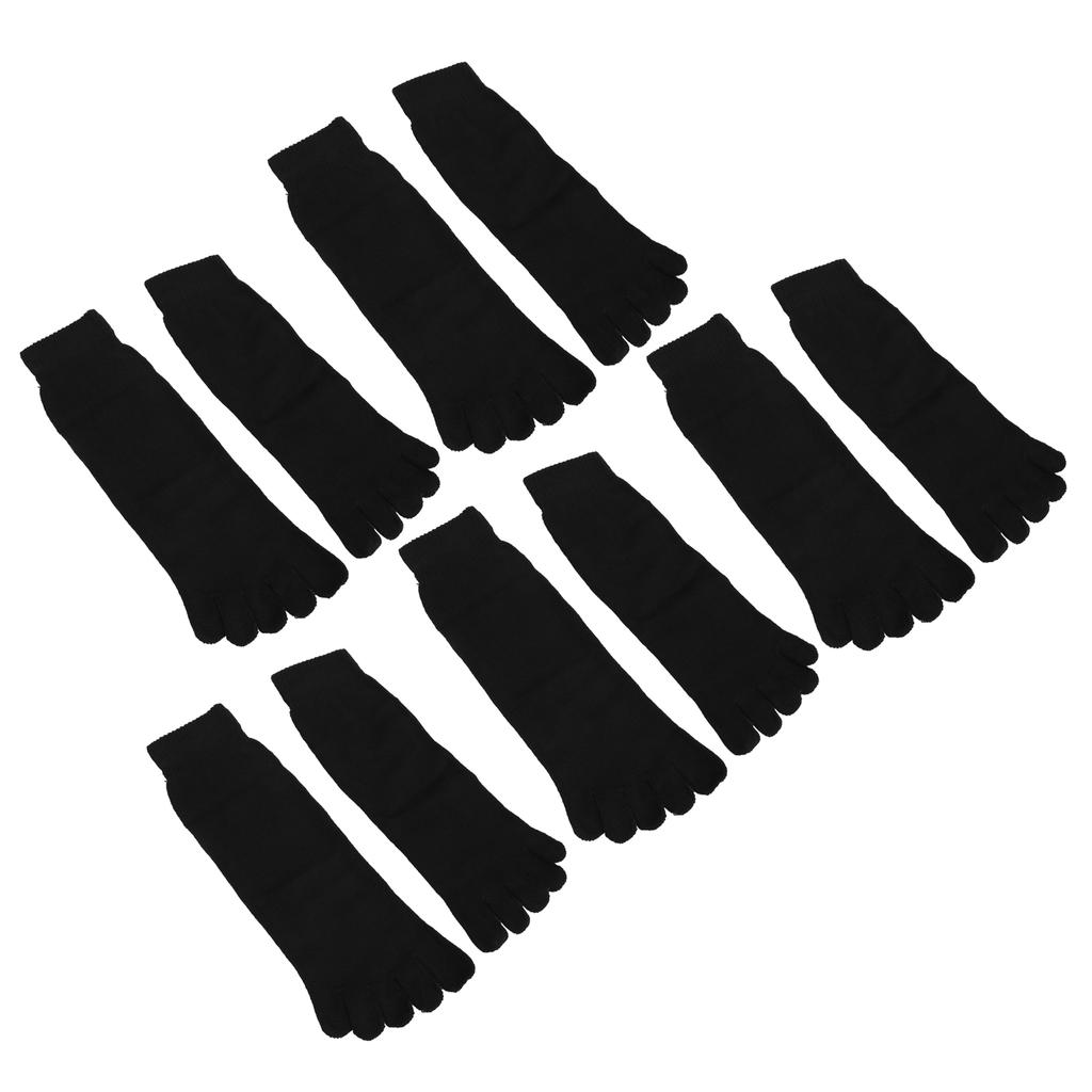 5pairs Toe Socks Breathable Five Finger Socks Prevent Foot Odor Running Yoga Socks for MenBlack