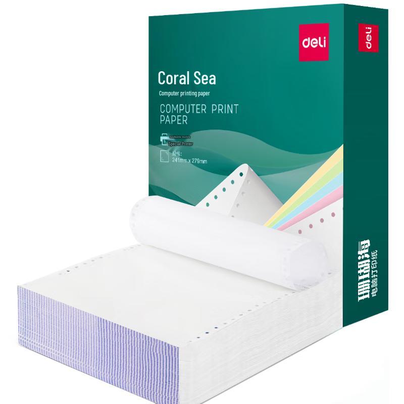 Deli Coral Sea Dot Matrix Printer Paper 1-ply, Whole Sheet