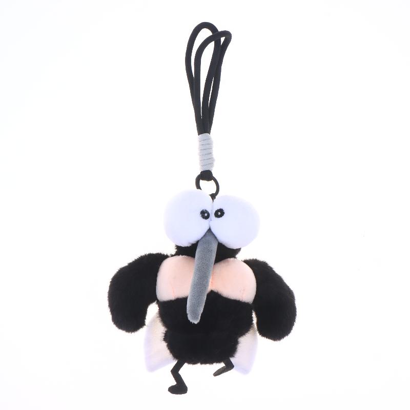 Funny Mosquito Plush Keychain Bag Pendant Weird Stuffed Animal Toy for Schoolbag Decor Multi-use Accessory