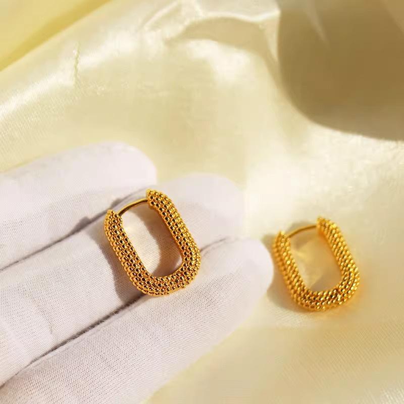 Vintage Metal Geometry Hoop Earrings Fashion New Design Minimalist Earrings For Women Simple Fashion Party Jewelry Gift