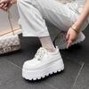 Loafers 2025 autumn new 8cm height-increasing women's shoes platform muffin little white shoes versatile sports and leisure shoes tide