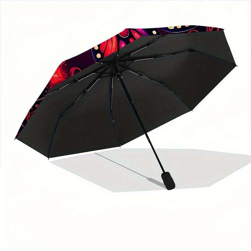 1 pièce Ornement Papillon Parapluie Automatique Design 8 Côtes Compact Engrenage pour Voyage en Plein Air, Cadeau de Vacances Parfait yy250827028