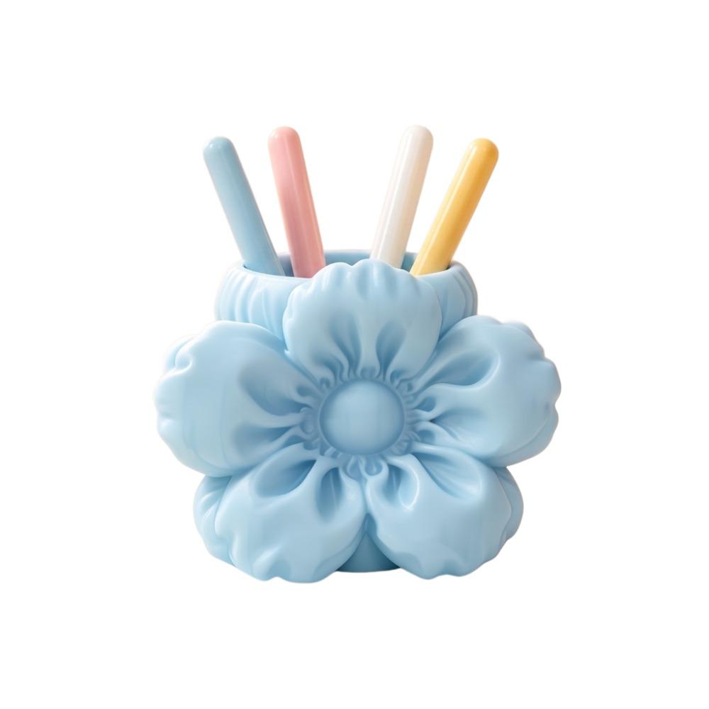 Makeup Brush Bin 3D Printed Pen Stand Desktop Organizer Simulation Floral Model Office Desktop