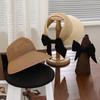 Fashionable Straw Sun Hat With Large Brim And Breathable Material For Casual Summer Wear