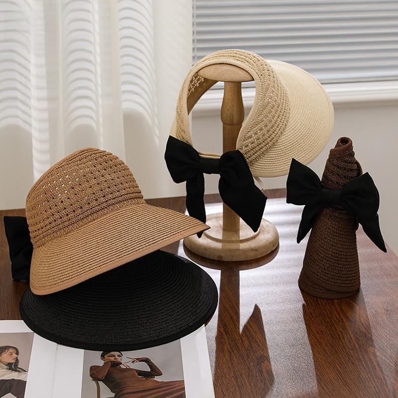 Fashionable Straw Sun Hat With Large Brim And Breathable Material For Casual Summer Wear