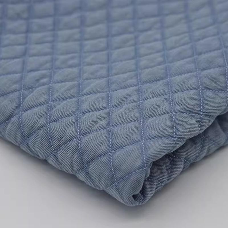 Quilted Cotton Washed Denim Fabric Autumn Winter Retro Thickened for Clothing Bag Designer Handmade Diy Sewing Material Cloth