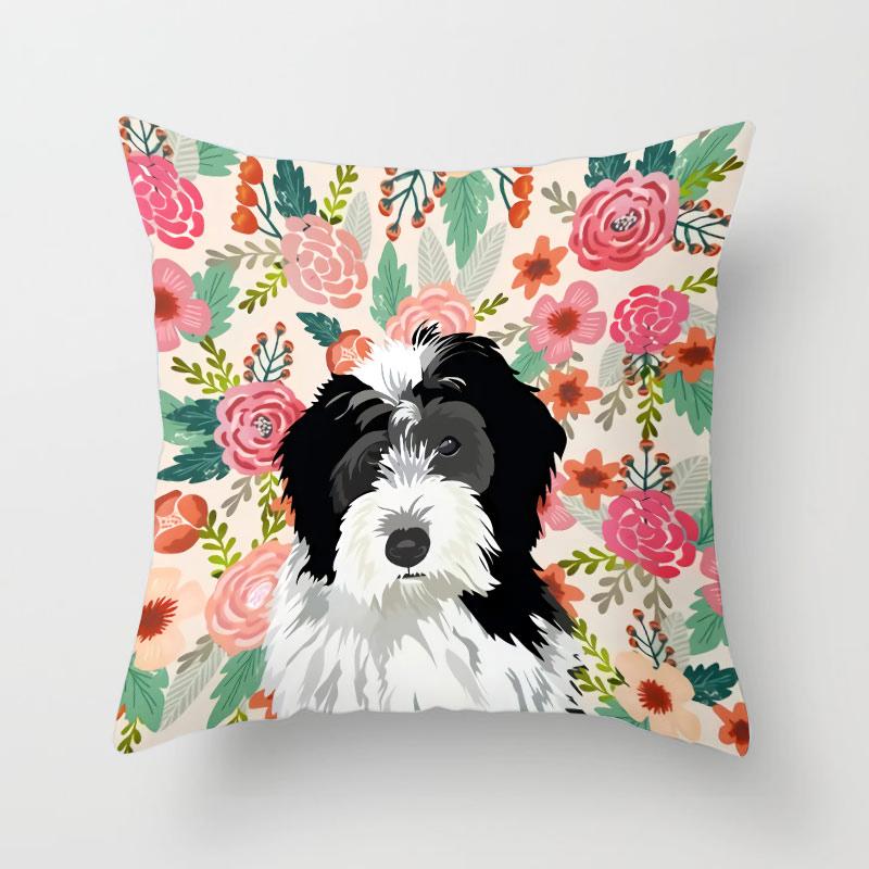 

Квадратная наволочка с цветочным узором для собак и кошек, наволочка для дивана, офисного стула, простая наволочка для украшения дома 40X40CM