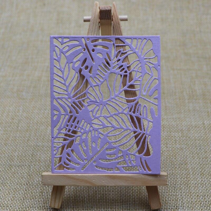 Leaves Frame Metal Cutting Dies Rectangle Stencil Scrapbooking DIY Album Stamp Paper Card Embossing