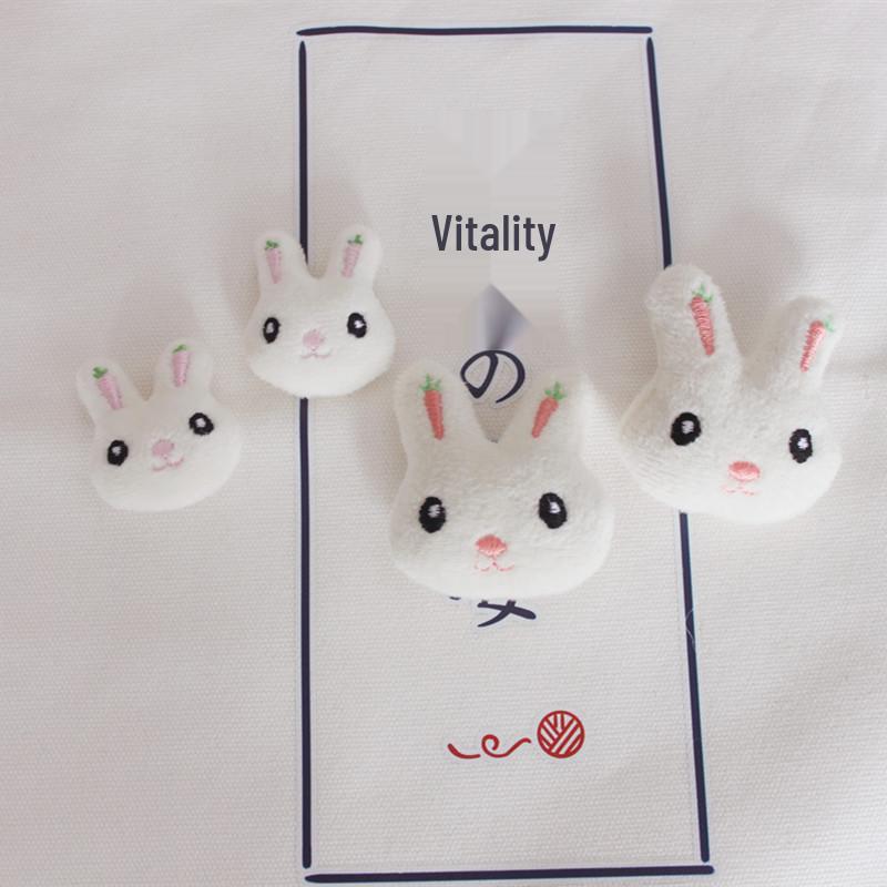 Adorable White Bunny Carrot Brooch - Cute Plush Rabbit Accessory for Bags, Hats, and Clothes