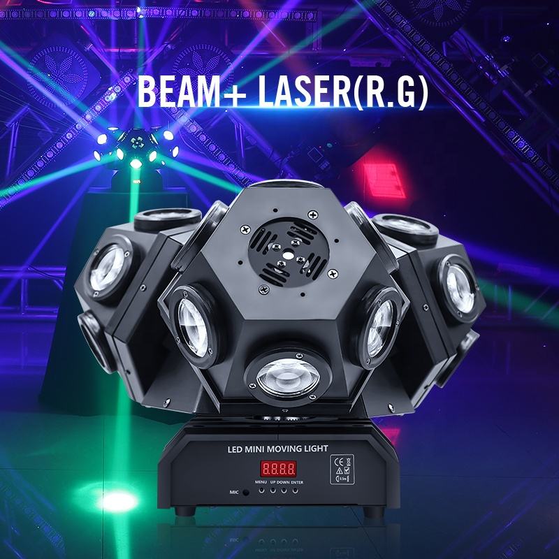 200W Stage Projector Three Heads RGBW 3in1 LED Laser Beam Rotating Moving Head Lights DMX512 for Nightclub Disco Party