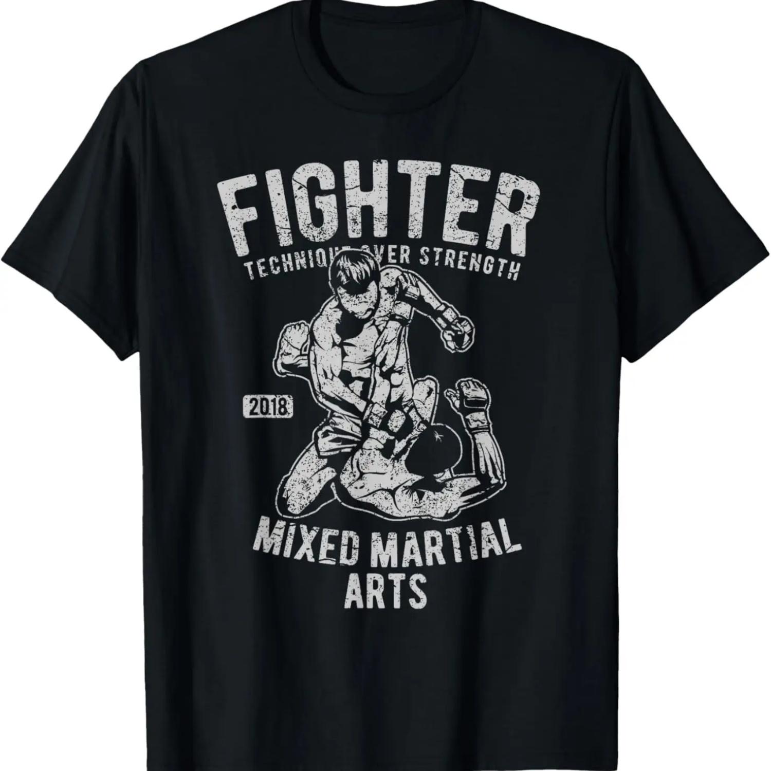 

Vintage Retro MMA Shirt Men Boys Fighter Mixed Martial Arts T-Shirt XXXXXL чорний