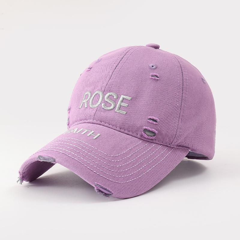 New alphabet embroidered baseball cap ripped hip hop visor children spring and summer fashion versatile cap