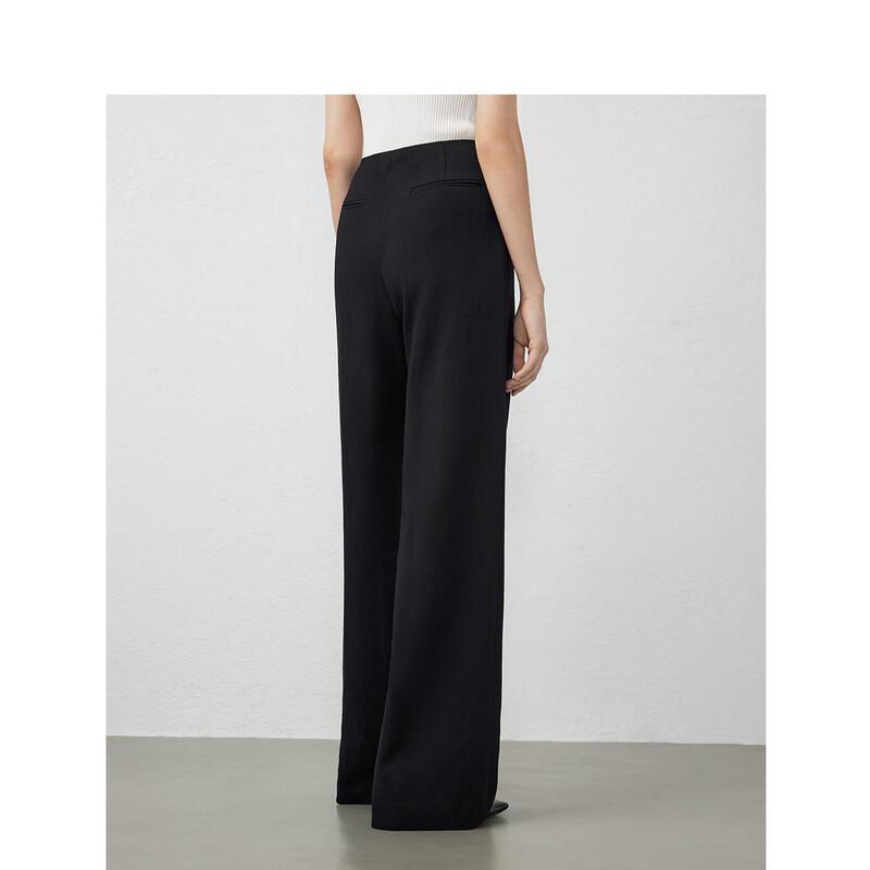 LANCY High-Waist Drape Wide-Leg Trousers