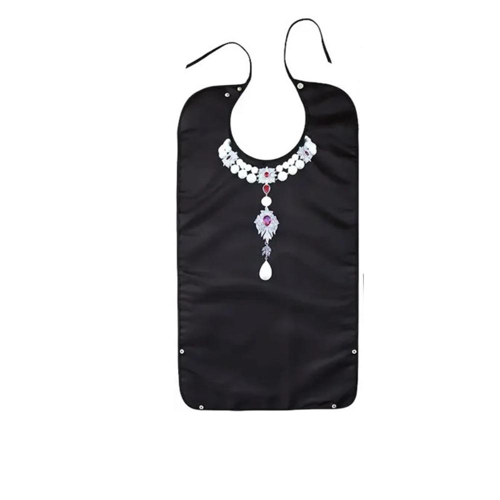 Waterproof Elderly Bibs Foldable Snap Closure Adult Apron Oil-Resistant Washable Senior Citizens Bibs Household Use