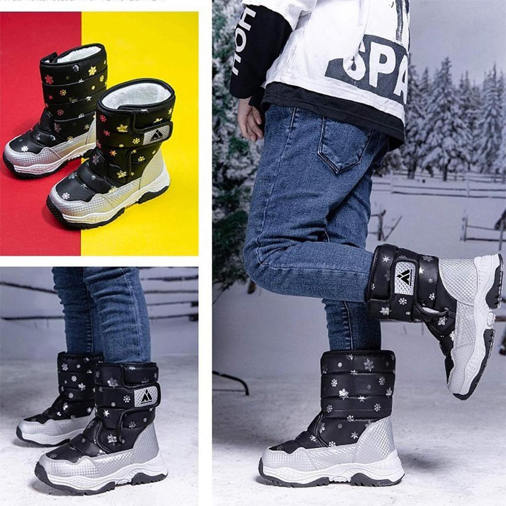 Putu Snow Junior Mädchen und Wasserdichte und Warme Winterstiefel für Schnee und Größe cm Kinderstiefel, Stiefel, Jungen, Spielen, Skifahren, Mehr, 22.0