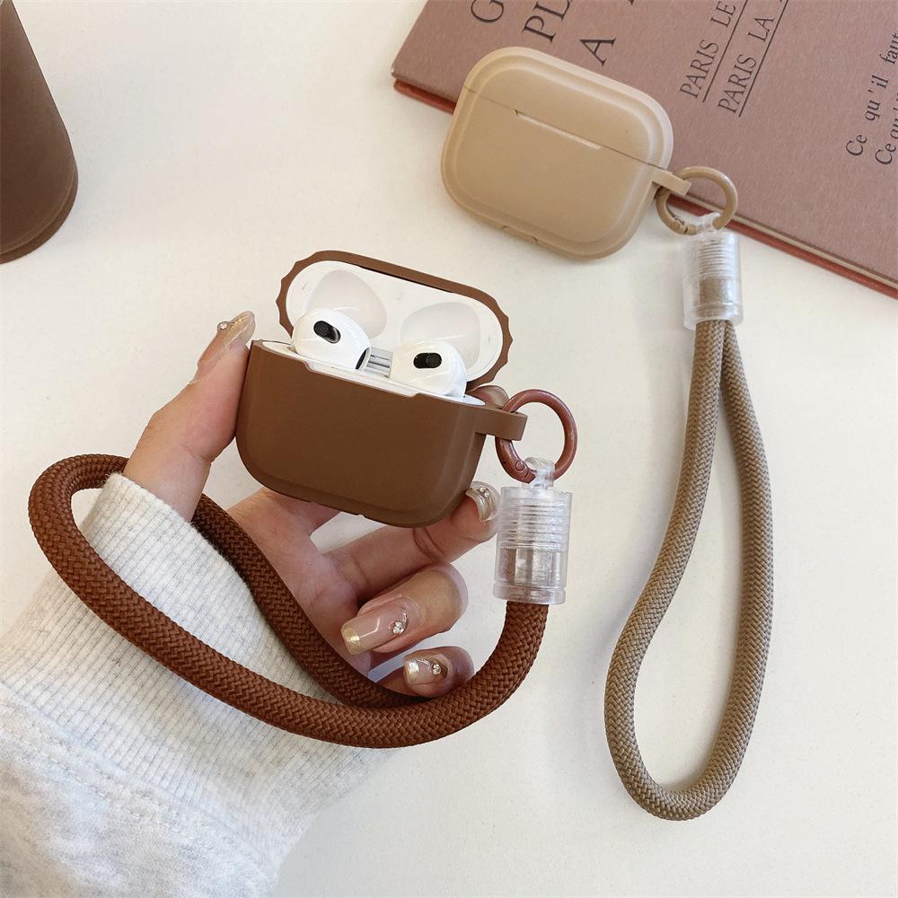 Simple solid color hand rope for AirPods pro1 generation protective cover 1 generation pro1 generation apple bluetooth headset case