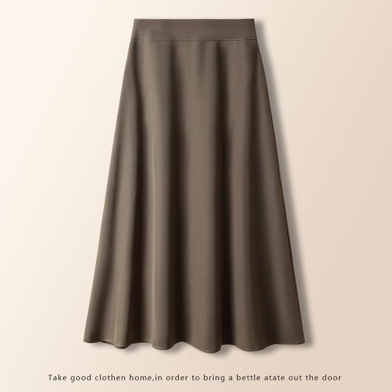 Petite Women's High Waist Woolen Mid-Length Umbrella Skirt, New A-Line Draping Style for Autumn/Winter 2026, Slimming Fit.
