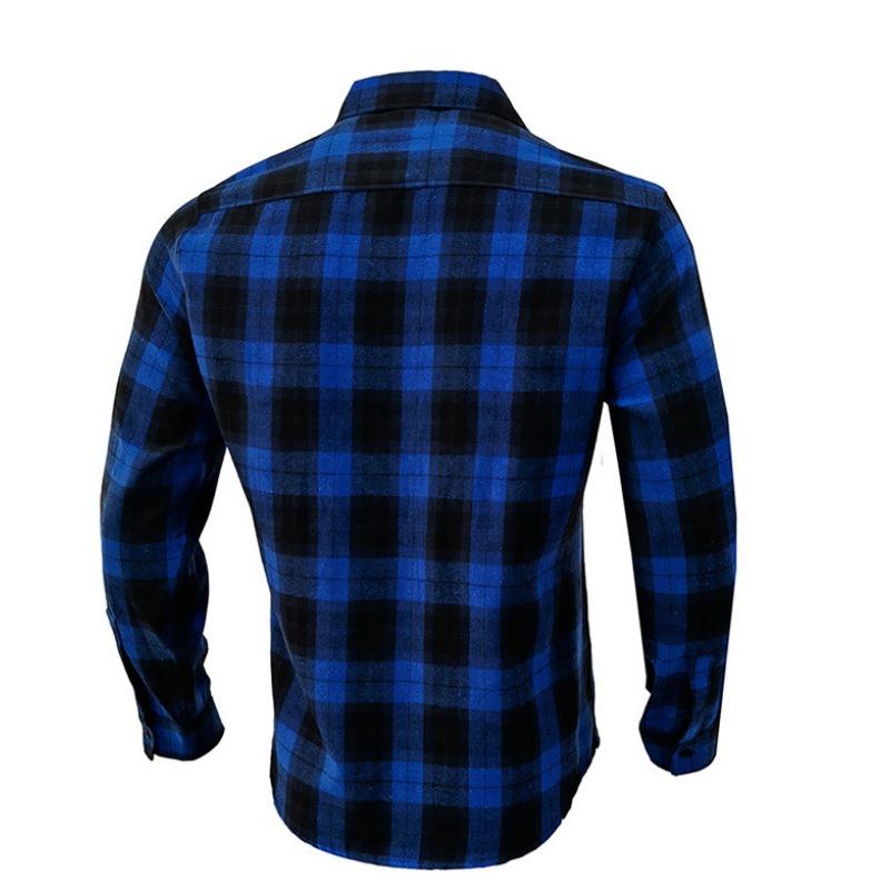 Men S Long Sleeve Flannel Plaid Shirt Thick Autumn Winter