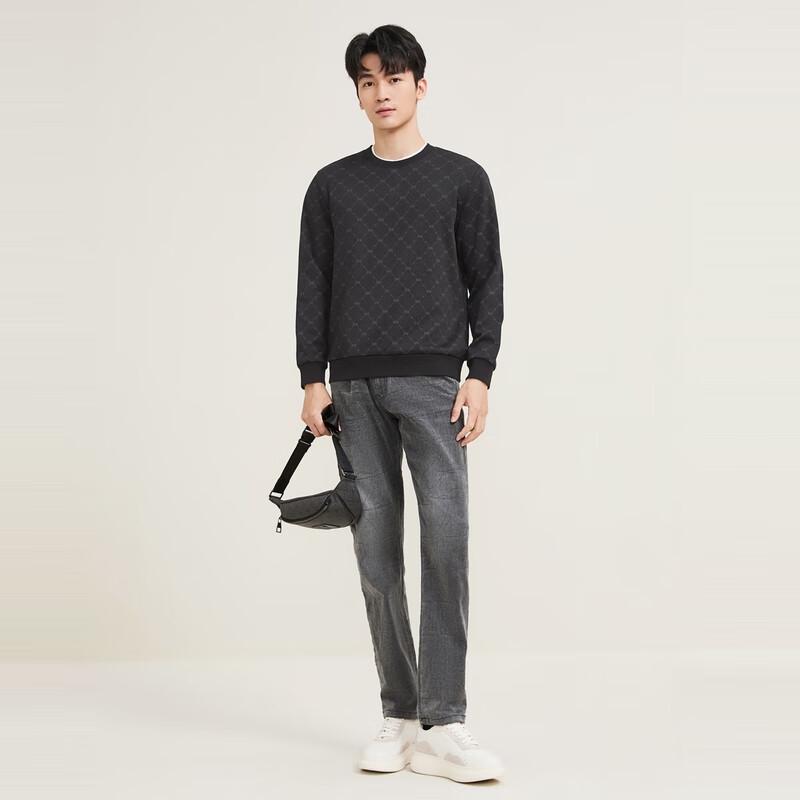 Septwolves Men's Xinjiang Cotton All-Over Print Round Neck Sweatshirt