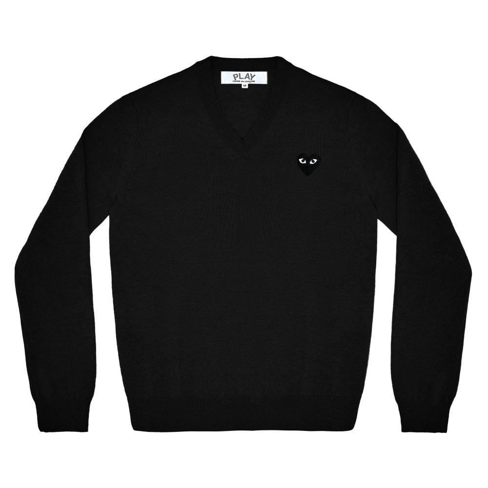 

PLAY CDG WOMEN V NECK SWEATER BLACK