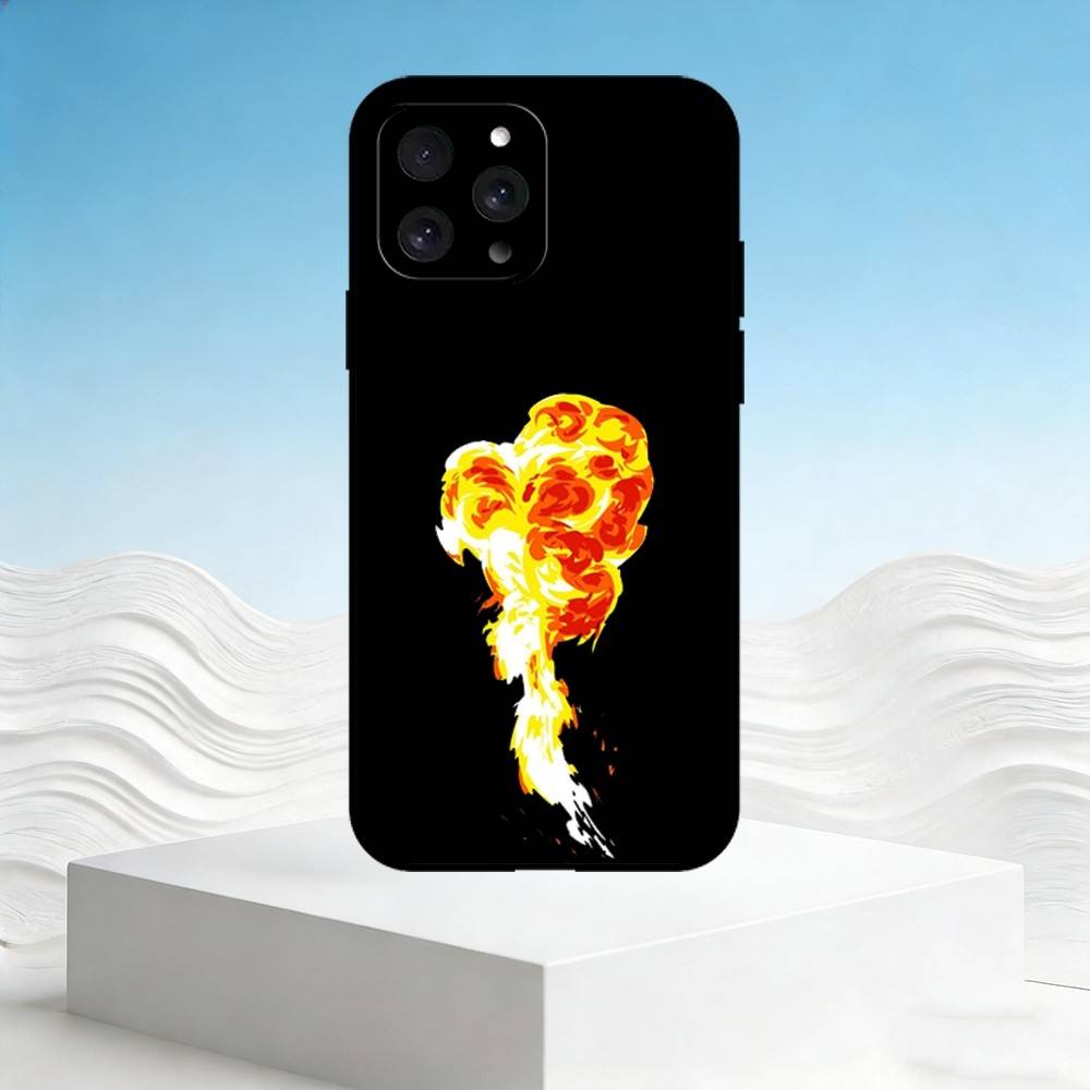 

S-Stylistic explosion Phone Case For iPhone 17,16,15,14,13,12,11 Plus,Pro Max,SE4Soft Silicone Black Cover iPhone17PRO