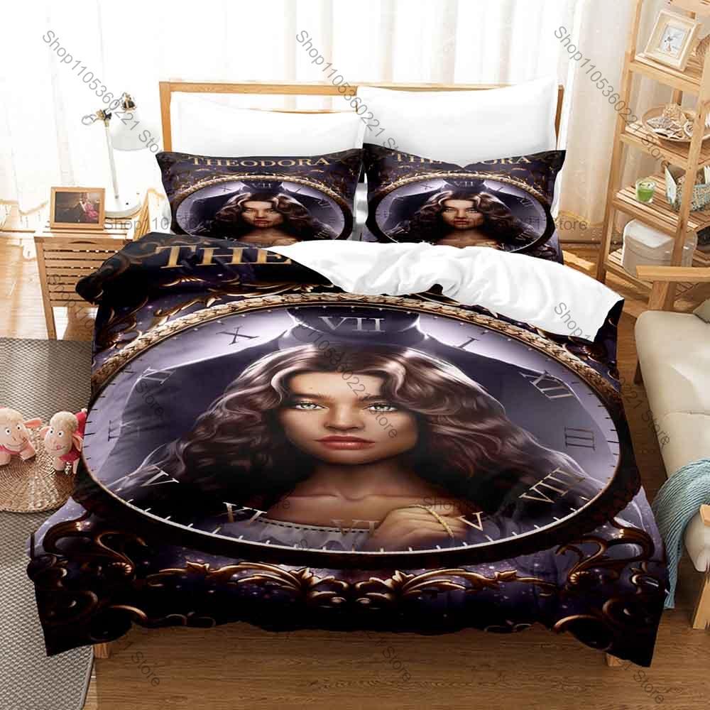 Theodora Anime Bedding Set Duvet Cover + 2 Pillowcases 3D Print Bedroom Decor Soft Polyester Home Textile Bed Linen