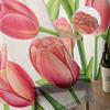 Spring Tulips Easter Mother Day Flowers Tulle Curtains Living Room Home Kitchen Decor Bedroom Window Drapes Light Filtering Made Of Polyester Sitting