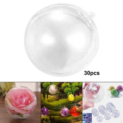30 Pieces Clear Balls Christmas Decoration Arts Round DIY Fillable