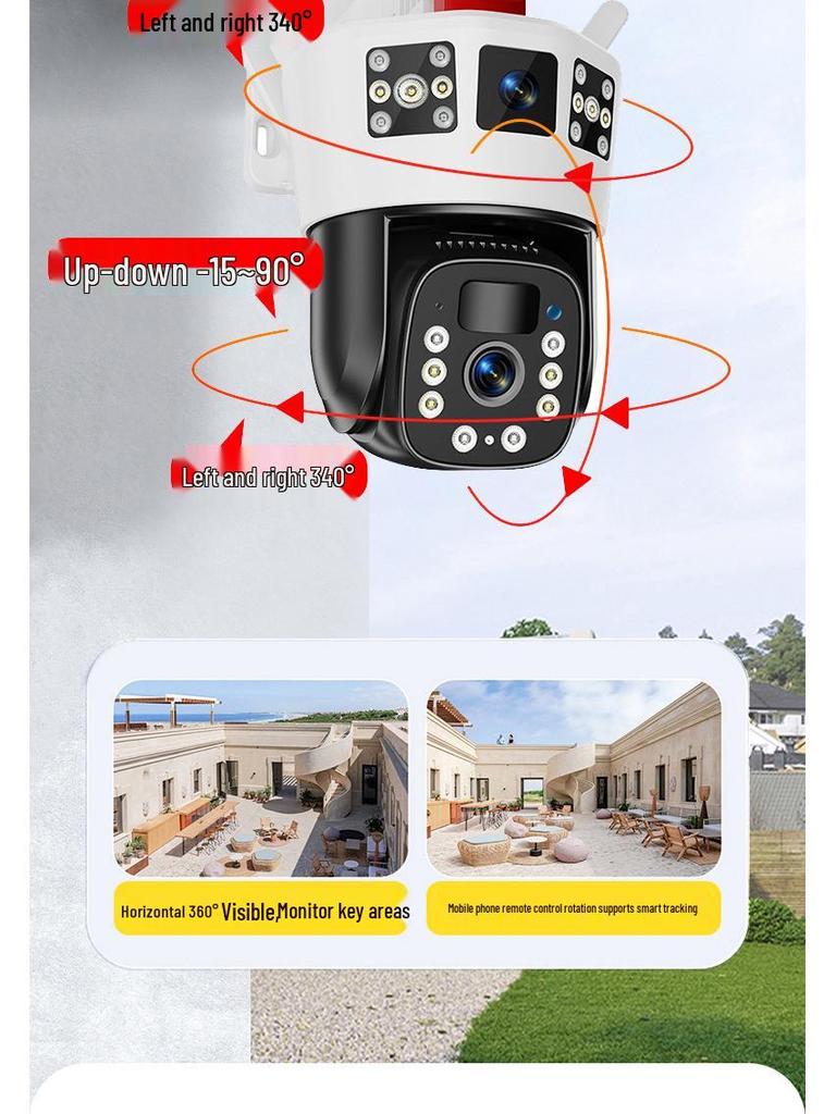 360° HD Solar-Powered Outdoor Camera with Night Vision and Remote Mobile Monitoring