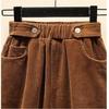 Autumn and Winter Women's Plus-size Skirt Mid-length Loose High-waist A-line Corduroy Skirt