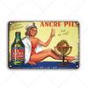 Vintage French Beer Tin Signs Decor Theme Irish Bars Club Pub Wall Posters Metal Plate Retro Vodka Iron