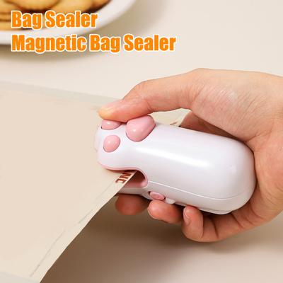 Mini Cat Paw Bag Sealer with Cutter USB Rechargeable Portable Snacks Food Vacuum Bag Heat Sealing Machine Resealer Opener Kitchen Gadget