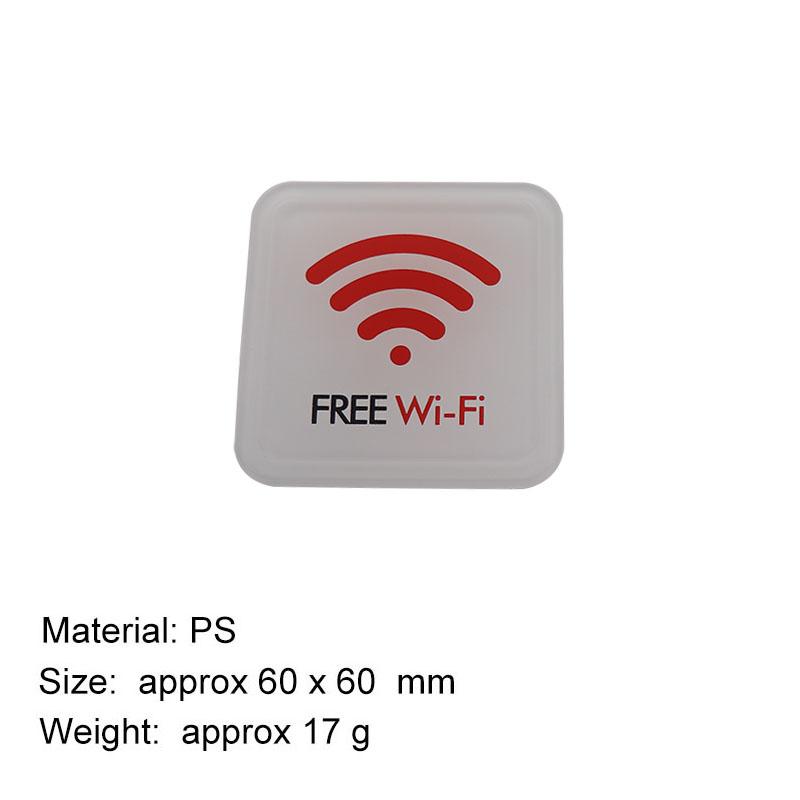 WIFI Free Wi-Fi Sign Plaque Signage Signs Plate Sticker Public Place Acrylic Wall Stickers for Hotel Restaurant Public Shoppe