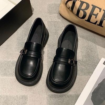 Women's Soft Sole Loafers Spring and Autumn British Style Black Flat Slip On Work Shoes Versatile Comfortable Fashion Footwear
