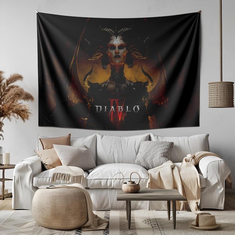 Wall tapestry diablo dark fantasy 75x100