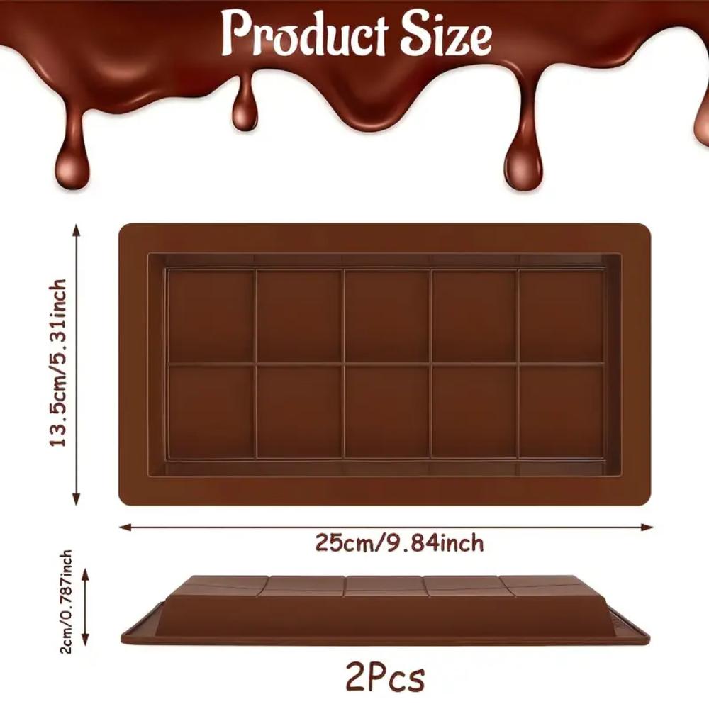 Dubai chocolate bar mold Silicone chocolate bar mold, deep rectangular, large-sized filling bar