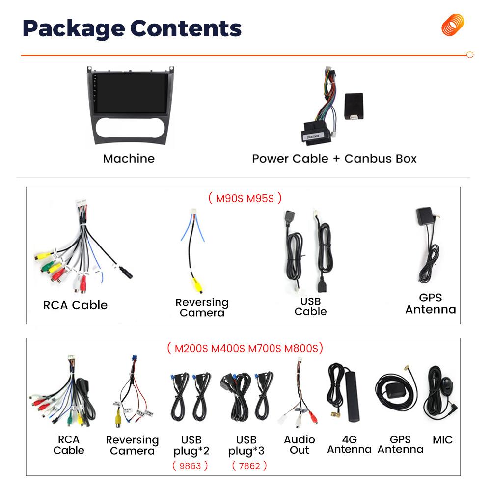 8G+256G IPS Android Car Multimedia Player Autoradio GPS For Mercedes Benz C-Class W203/CLC W203/CLK W209 Radio Navigation No DVD