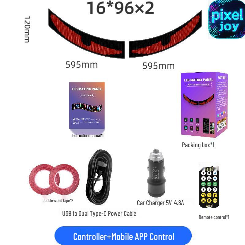 LED Full-Color Bluetooth Interactive Car Screen Sticker - Waterproof & DIY