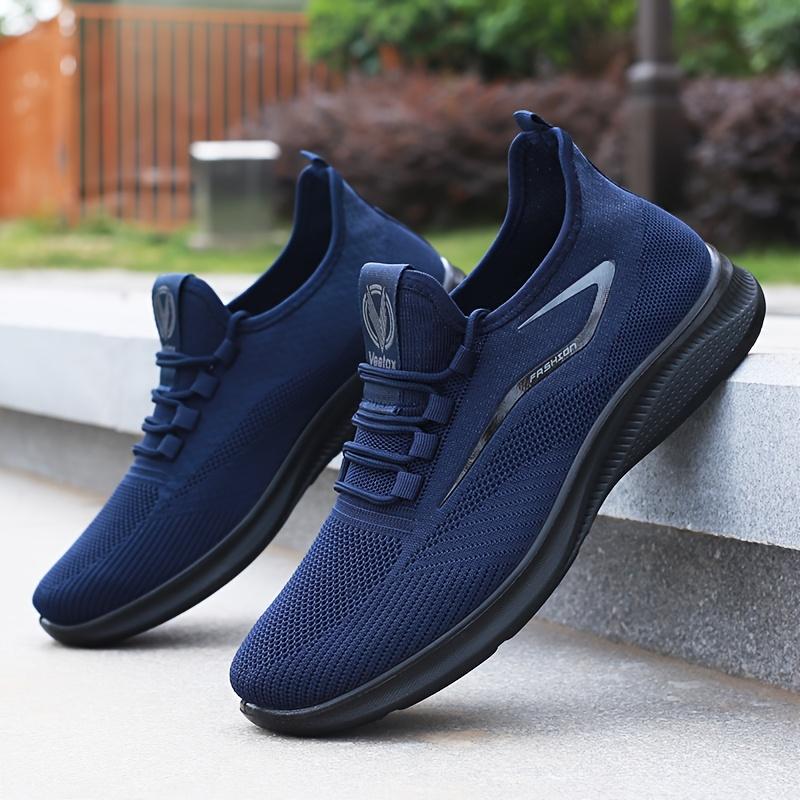Lätta Casual Sneakers för Herrar med Halkfri Sula - Andningsbart Nät- och Tygtillverkat Ovandel, Slitstark PU-Sula, Rund Tå Låg Topp Design för Vandring, Utomhusbruk, Resor