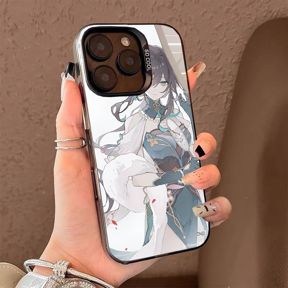 Honkai Star Rail Ruan Mei Handyhülle für iPhone 17 17Air 16 15 14 13 12 11 Pro Max Plus Bunt Silber