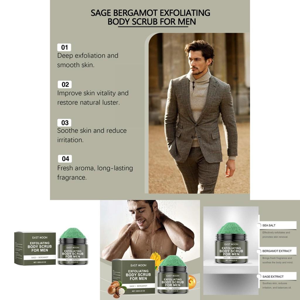 East Moon Gentle Exfoliating Body Scrub For Men With Unique Buddha Hand And Sage Ingredients