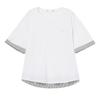 Women's Summer Plus Size Loose Fit All-Cotton Patchwork T-Shirt - Short Sleeve, Color Block, Middle-Aged Style